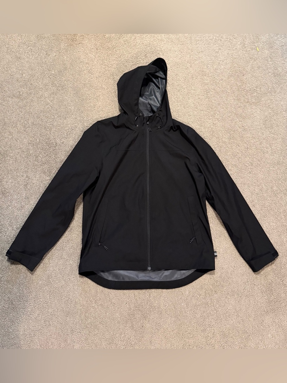 Nautica Men's Black Hooded Windbreaker/Raincoat Packable
